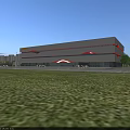 Modern Commercial Complex With Bright Exterior Retail Entrances Outdoor Seating And Pedestrians