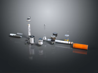 Various Mechanical Parts And Industrial Components With Different Shapes And Sizes 3d model