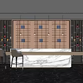 Modern Front Desk Front Desk Reception Hall 3d model