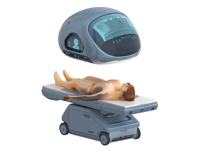 Smart Medical Machine For Human Body Health Check With Suspended Device And Examination Table 3d model