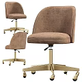 Modern Table and Chair Set Featuring Gray Fabric Gold Base Wheels and Multiple Fabric Options