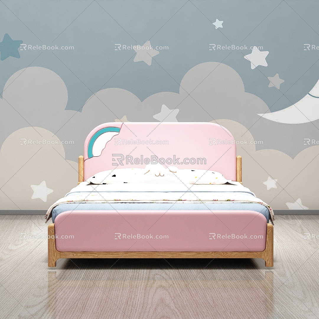 Nordic Cream Style Children's Bed model