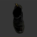 Classic Black Leather Boots With Yellow Stitched Sole And Lace Up Design For Daily Use