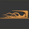 Wooden Stone Decorative Sculpture With Natural Root Like Texture And Smooth Base Design