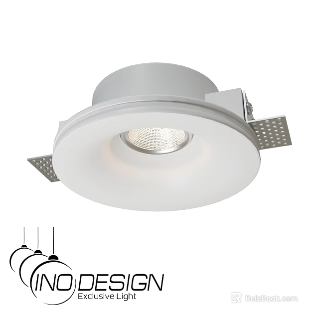 Sleek White Recessed Downlight Spotlight With Metal Bracket For Ceiling Lighting 3d model 