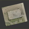 Concrete Military Bunker Model With Textured Roof Two Openings Grass And Display Base