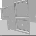 Structured Ceiling Design With White Square Panels Wooden Trim And Installation Details