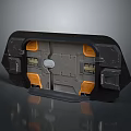 Black And Orange Mechanical Component With Gray Panel And Structural Parts 3d model