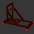 Sturdy Wooden Frame Mobile Cart With Wheels And Metal Connectors Design