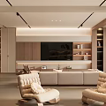 Modern Living Room Interior Design With White Sofa Wooden Elements Fireplace TV Wall And Rug