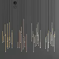 Modern Contemporary Chandelier With Slender Metallic Rods In Gold Silver Tones