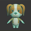 Cute Orange And White Cartoon Dog 3D Model With Big Ears Standing Pose