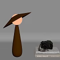 Modern Cream Style Table Lamp Book Camera Ornaments 3d model