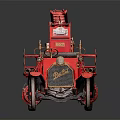 Vintage Red Fire Truck With Extended Ladder And Classic Wheels Design