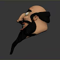 Cartoon Man Character With Big Beard Exaggerated Smile And Wide Eyes