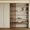 Cream wind bookcase 3d model