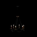 Stylish Chandelier With Candle Shaped Lights And Gold Black Metal Frame
