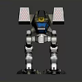Mechanical Robot With Camouflage Design Red Lights Blue Components And Claws 3d model