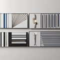 Modern Wall Decor With Geometric Patterns Stripes And Minimalist Design Elements 3d model