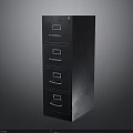 Black Filing Cabinet With Four Drawers Silver Handles And Label Slots