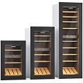 Modern Wine Cabinets With Black Frame Wooden Shelves And Various Sizes
