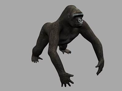 Realistic 3D Gorilla Model In Dynamic Pose 3d model