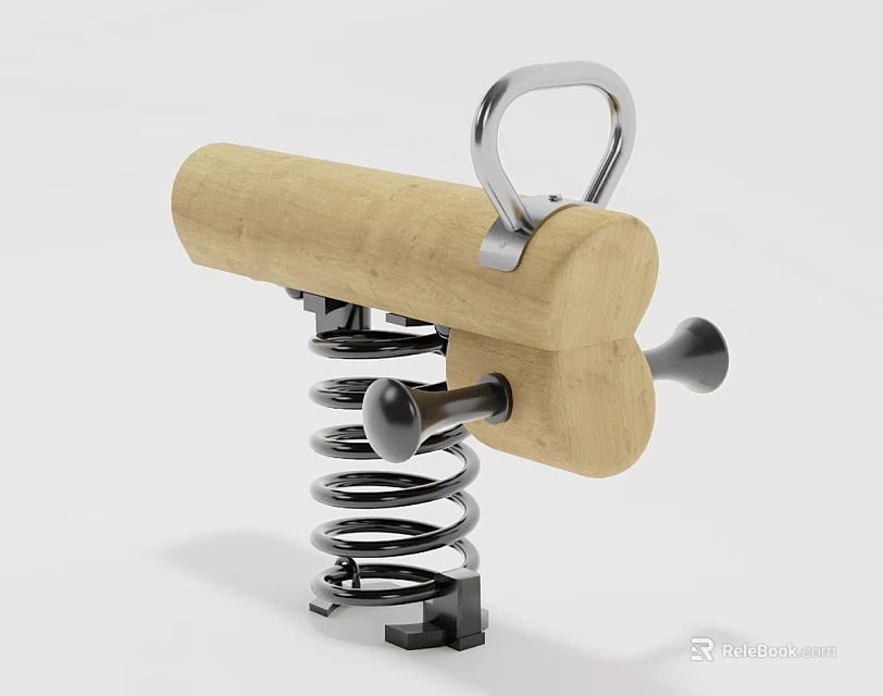 Sturdy Garden Wooden Clamp With Metal Spring For Plant Support 3d model 