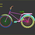 Turquoise Retro Bicycle With Brown Seat Classic Handlebar And Cruiser Wheels