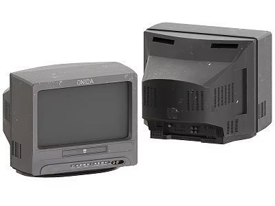 Vintage ONNA Televisions Front and Back Views with Classic Design 3d model