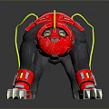 Game Movie Character Mechanical Gorilla With Red Armor And Yellow Accents Sharp Claws