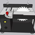 Black And White Table Saw With Red Knob Cutting Table And Motor