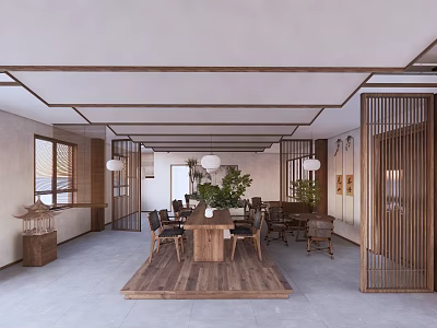 Dining Space Tea House Tea Restaurant 3d model