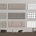 Stylish Soft Upholstered Panels Featuring Various Textured Designs Neutral Colors And Decorative Pillows
