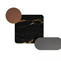 Modern Coffee Table Set Featuring Brown Round And Black Irregular Shapes Metal Frame 3d model