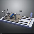 Industrial Equipment Model With Mechanical Structure Platform And Support Frame