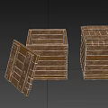 Vintage Rustic Wooden Boxes With Metal Rivets Open And Closed Design