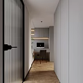 Modern Dining Living Room Interior With TV Wall Dining Table Artwork And Plants