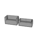 Contemporary Modern Gray Fabric Two Seater Sofa With Comfortable Rounded Armrest Design