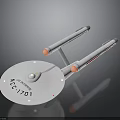 USS Enterprise NCC-1701 Spaceship Model With Saucer Section And Twin Red Engines For Space Exploration