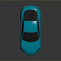 Sleek Blue Modern Sports Car With Black Roof White Wheels And Reflective Surface
