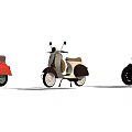Three Different Colored Classic Motorcycles With Vintage Design And Stylish Details
