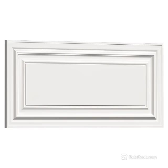 White Modern Wainscoting Panel With Decorative Frame For Interior Wall 3d model 
