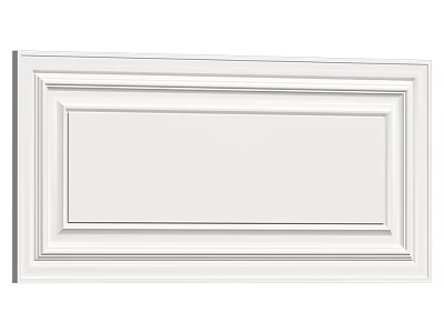 White Modern Wainscoting Panel With Decorative Frame For Interior Wall 3d model