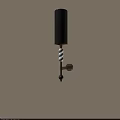 Stylish Wall Light With Black Shade Gold Pole And White Spherical Decorations