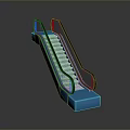 Modern Blue Escalator Design With Transparent Handrails Blue Steps And Shiny Base