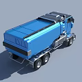 Blue Modern Heavy Duty Truck With Cab Container And Body Structure Design
