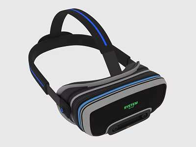 SISTEMA VR Headset With Modern Design Comfortable Strap And Blue Accents 3d model