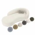 Modern Multi Seater Sofa with Curved Design Velvet Upholstery Round Pillows and Multiple Color Options