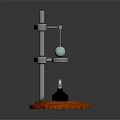Stylish Household Decorative Item With Metal Stand Sphere Candle And Wooden Base