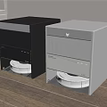 Smart Robotic Cleaning Devices Black And White On Indoor Wooden Floor